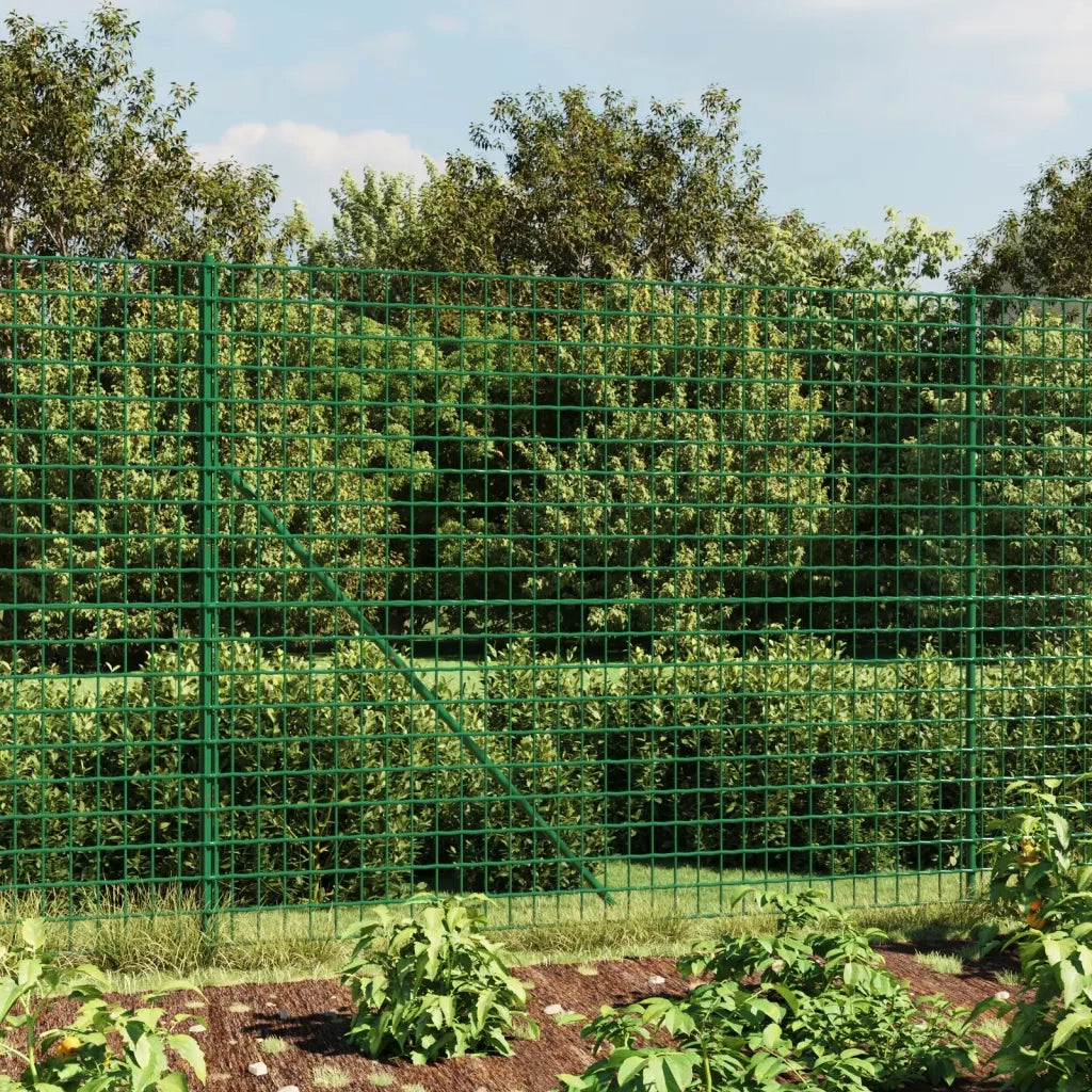 Recinzione da Giardino | Recinzione Metallica con Picchetti Ancoraggio Verde 1,4x25 m
