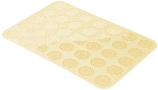 Bakmat per Macarons e Biscotti, Adatto per Piccoli Dolci, Stampo in Silicone (Colore: Crema), Quantità: 1 pezzo, Materiale: Silicone