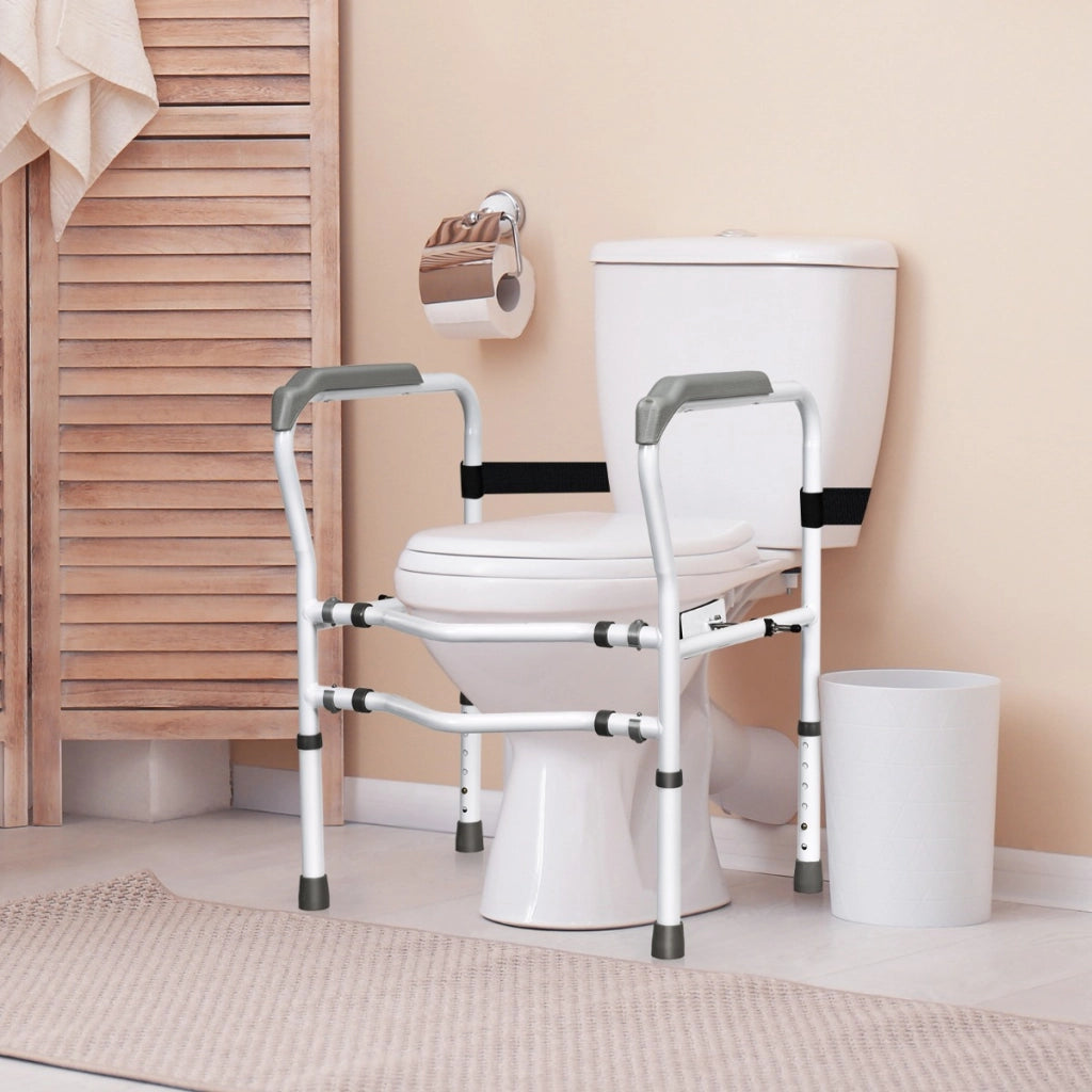 Supporto per water e bidet anziani con altezza e larghezza regolabili, Supporto per gabinetto 57-62x48x63,5-76cm-Salute e bellezza