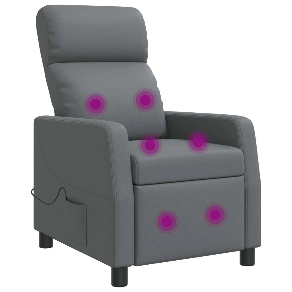 Poltrona Massaggiante Grigio Similpelle 42035092