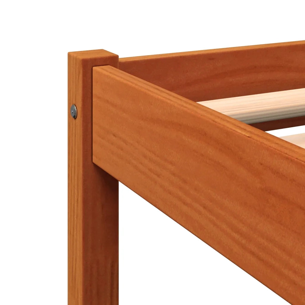 Letto matrimoniale | Letto per adulti | Letto senza Materasso Marrone Cera 135x190 cm in Legno di Pino