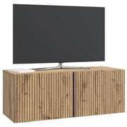 Mobile TV da Muro | Armadietto TV | Mobile Porta TV Rovere Artigianale 78,5 x 31 x 30 cm