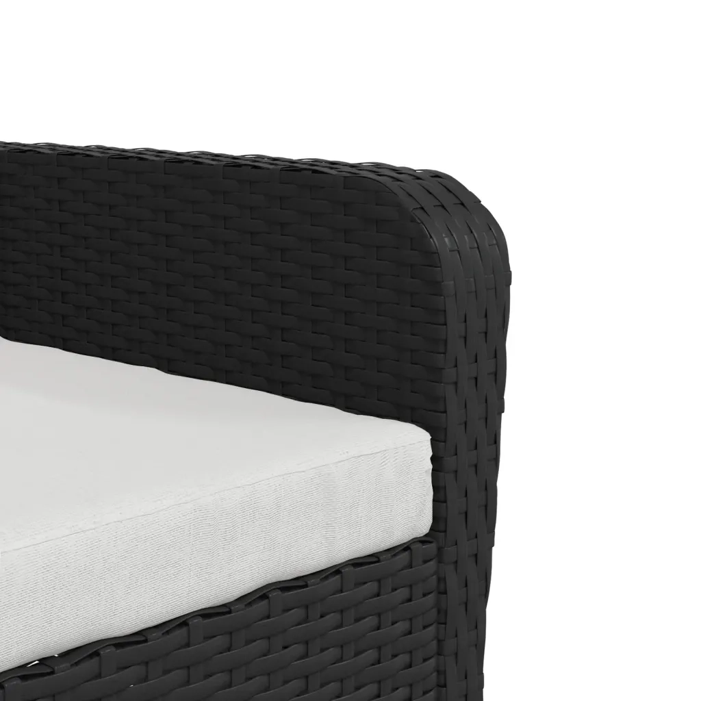 Poltrona da Giardino con Poggiapiedi in Polyrattan Nero 364116
