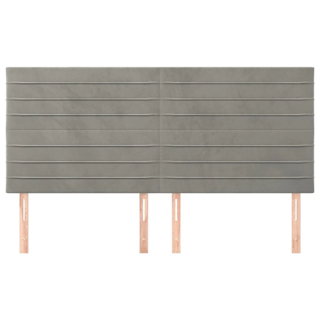 Testiera | Testata Grigio Chiaro 180x5x118/128 cm Velluto