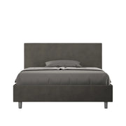 Letto Matrimoniale Large 180x200 cm con Rete e Contenitore Adele Grigio