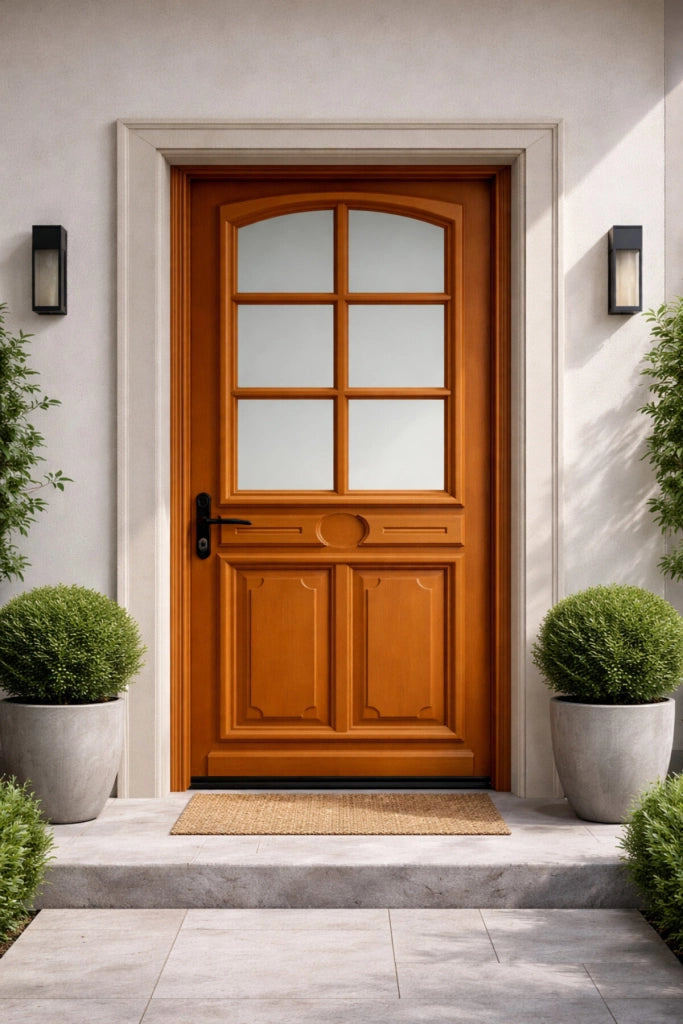 Porta d'ingresso in legno smaltato, Navy, H.215xl.80 p. destra + Maniglia E Canna (rif 010403RFP)Tabella Dimensioni senza maniglia