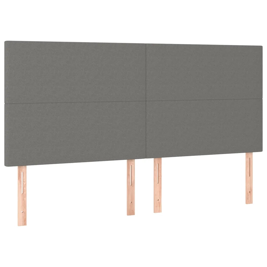 Testiera | Testata Grigio Scuro 180x5x118/128 cm Tessuto