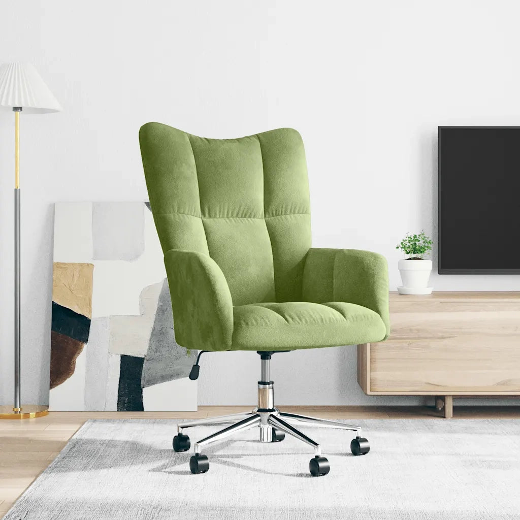 Sedia Relax Verde Chiaro in Velluto 328164