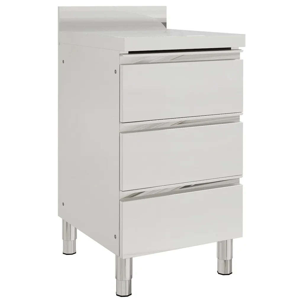 Mobiletto da cucina commerciale con 3 cassetti 50x60x96 cm 151179