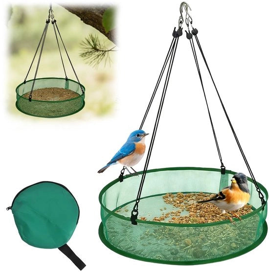 Dispensatore di cibo per uccelli in vetroresina per appendere, resistente alle intemperie, grande dispensatore di cibo per uccelli, 50,8 cm, dispensatore stabile di cibo per uccelli, uccelli per giardino, balcone, uccelli selvatici