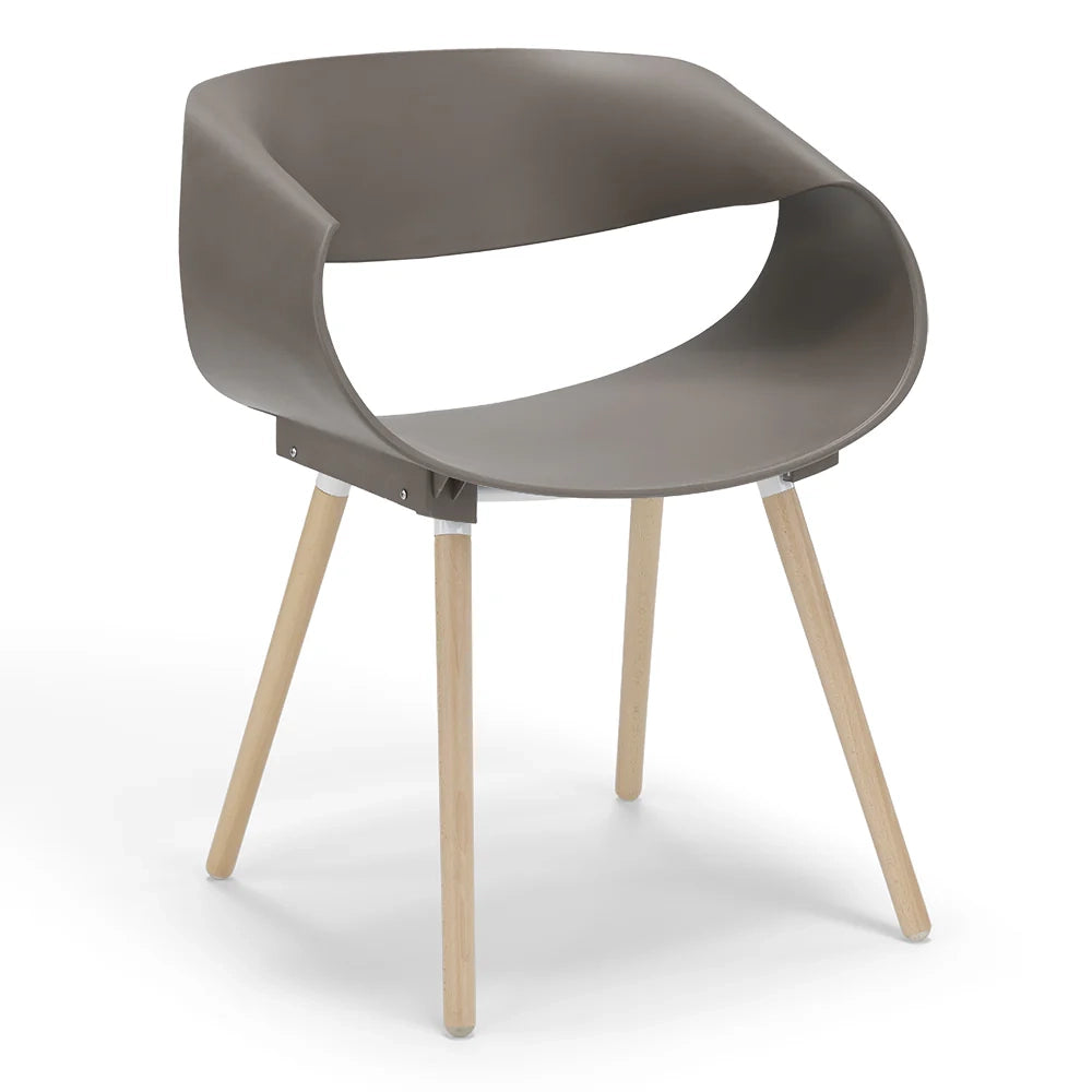 Set 2 sedie in polipropilene DILETTA con gambe in faggio, resistente ai raggi UV, design moderno, ideale per sala da pranzo, cucina, sala d’attesa, bar, ristoranti, colore Petrolio
