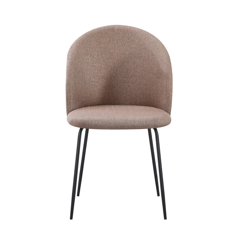 Set Da 4 sedie Tamara Tessuto Tortora Gambe Nere Per Soggiorno, Cucina E Arredo Bar