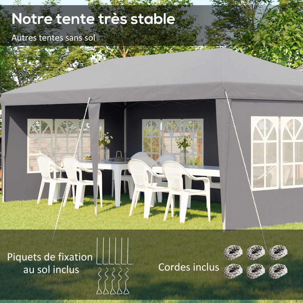 Gazebo pieghevole ¨C Minimal ¨C 3x6 m grigio