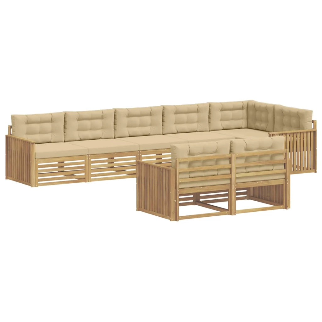 Set di divani da esterno 8 pcs Bianco e Beige 3390683