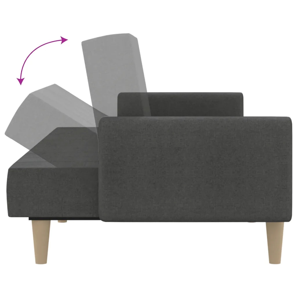 Divano letto | Sof¨¤ letto | Letto singolo a 2 Posti Grigio Scuro in Tessuto