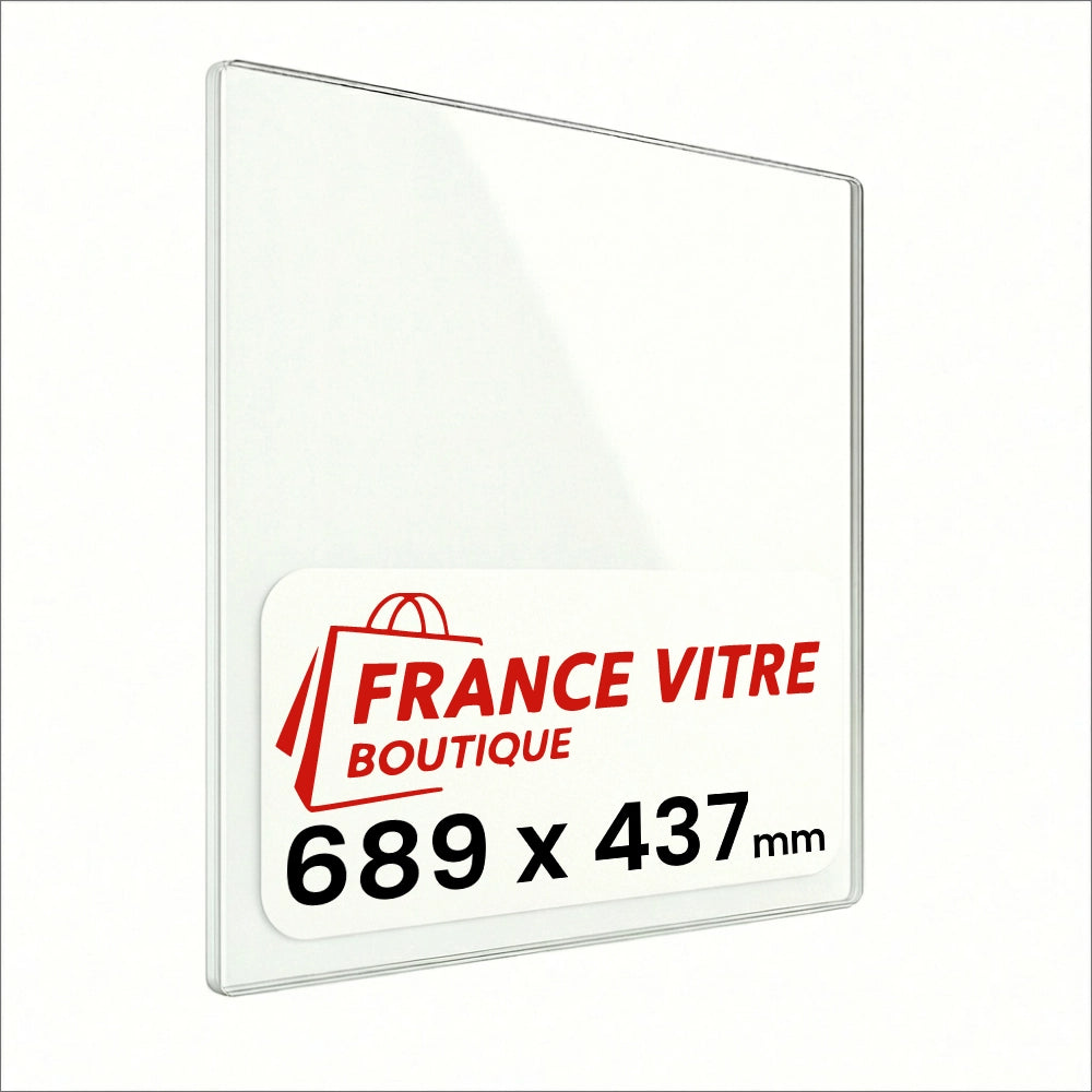689 x 437 x 4 mm - Vetro per stufa a legna - vetro camino di ricambio - vetro per caminetto resistente al fuoco - France Vitre