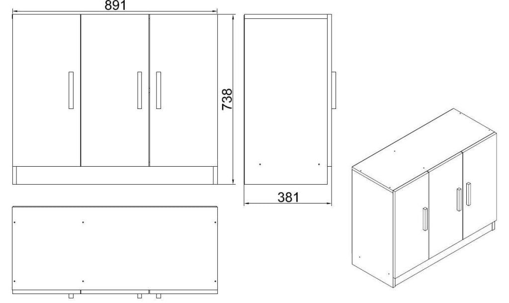 Olana, Armadio Multiuso Grande Appendiabiti, 89x74h cm Bianco