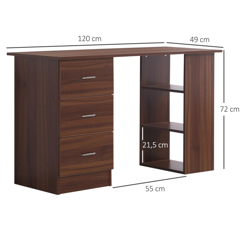 Scrivania con cassetti e ripiani ¨C Xylo ¨C legno 120x50 cm per ufficio e camera
