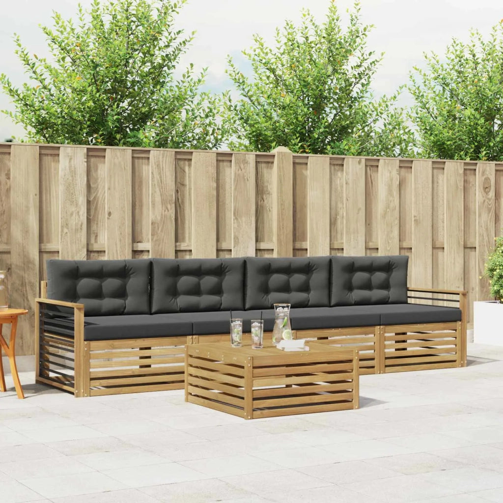 Set di divani da esterno con cuscino 5 pcs Bianco e Antracite 3390017