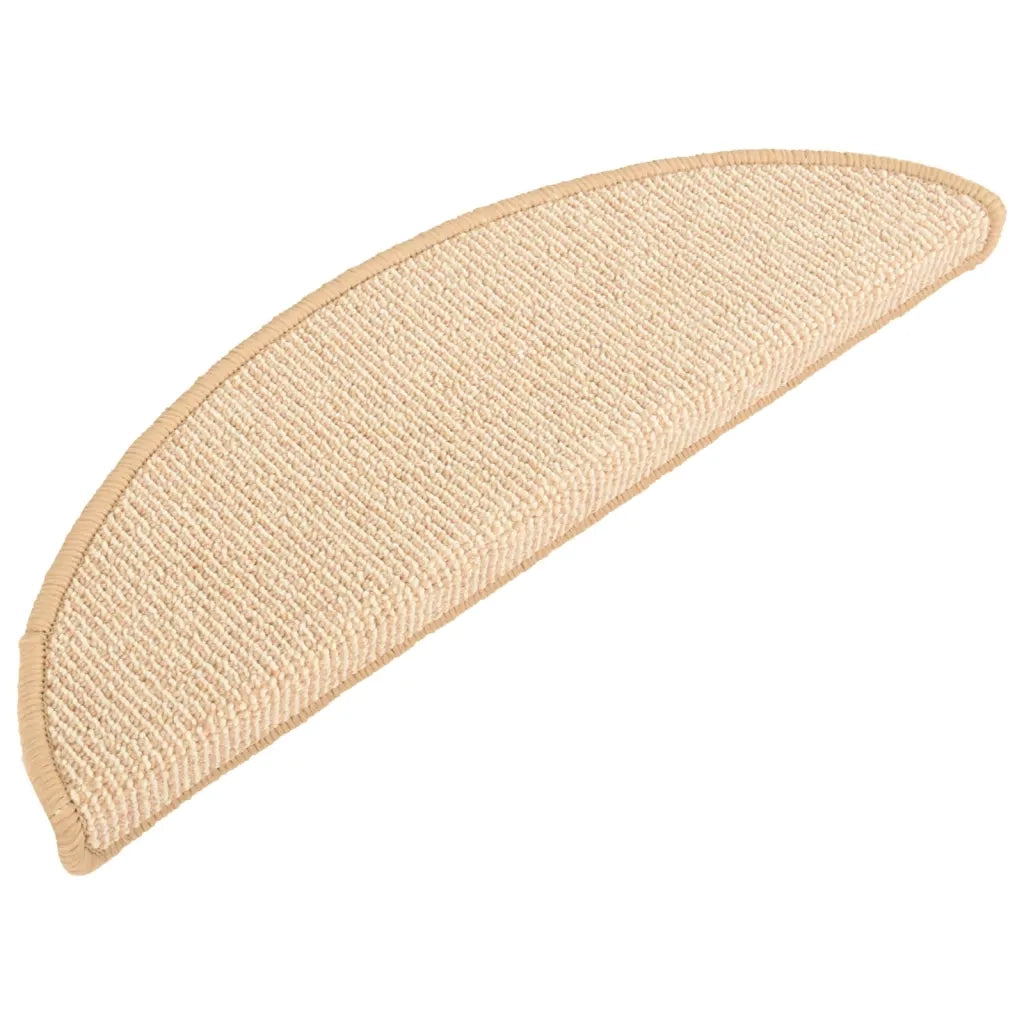 Tappetini per scale 15 pz 56x17x3 cm Crema Semicircolari 149853