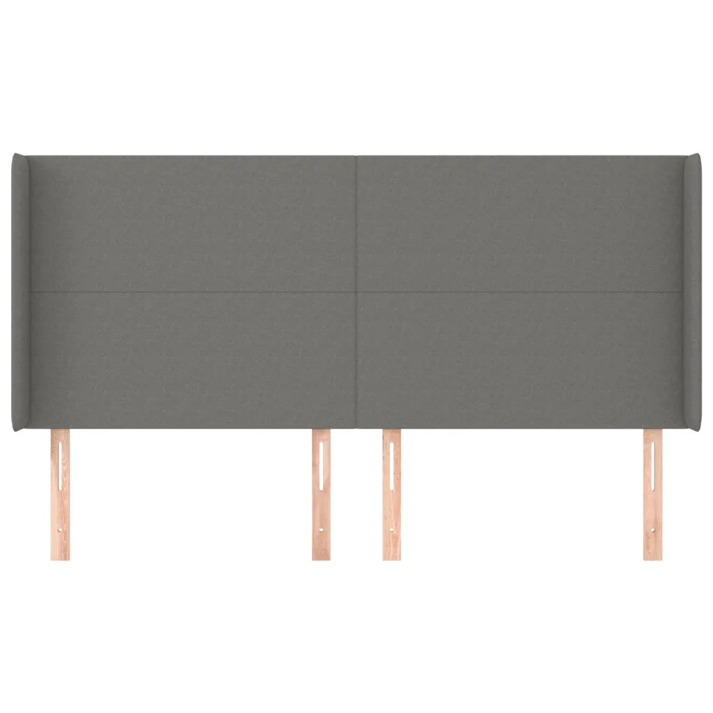Testiera ad Orecchio-Testata con Orecchie GrigioScuro 163x16x118/128cm inTessuto 789347