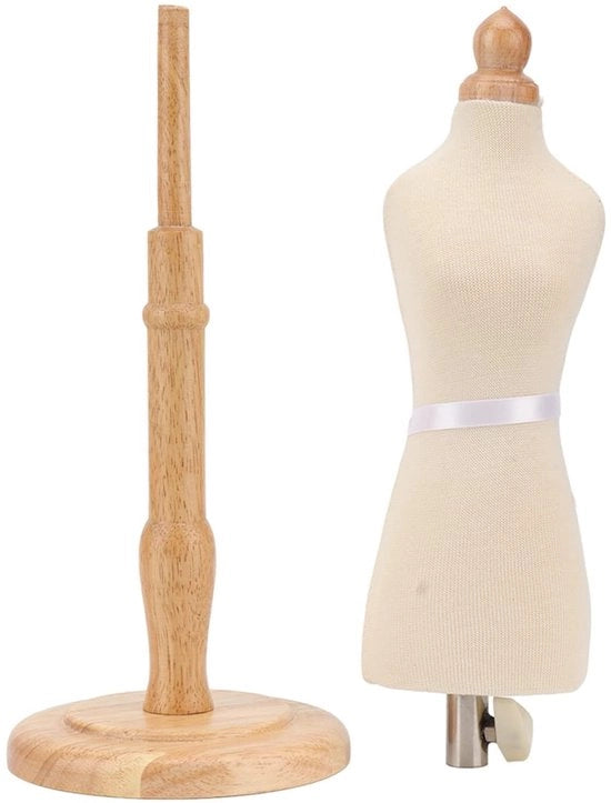 Manichino professionale femminile in legno di betulla duraturo - base rotonda in legno - facile da montare - robusto e duraturo - manichino da vetrina