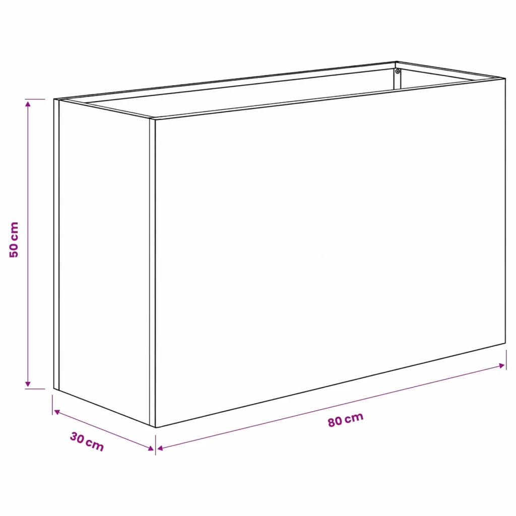 Vaso da giardino 2 pz Bianco 80 x 30 x 50 cm 8005599