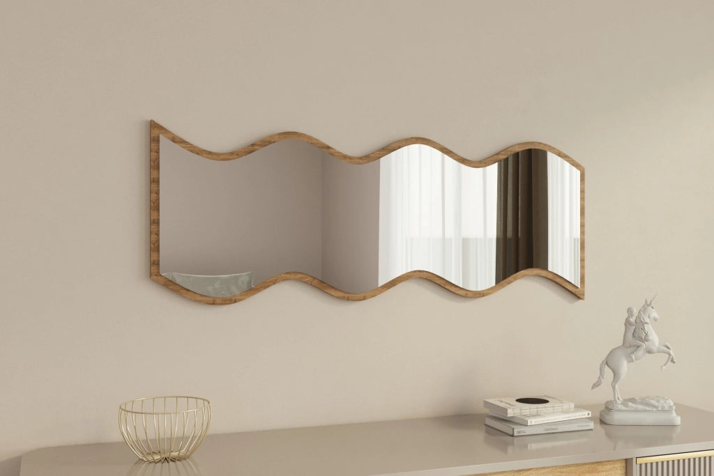 Specchio in legno "Safi" 40 x 2,2 x 120 cm - Bianco