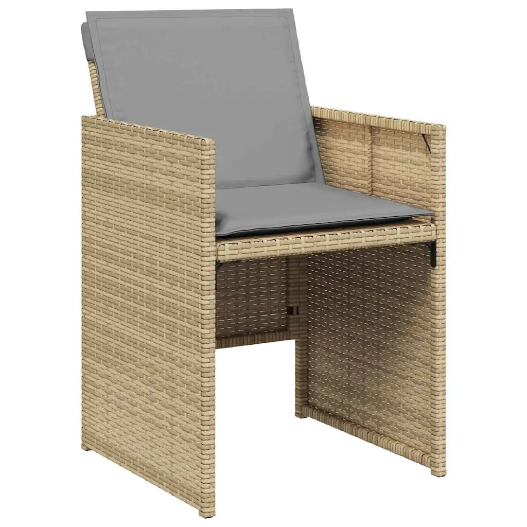 Set da Pranzo per Giardino 5 pcs Beige polyrattan