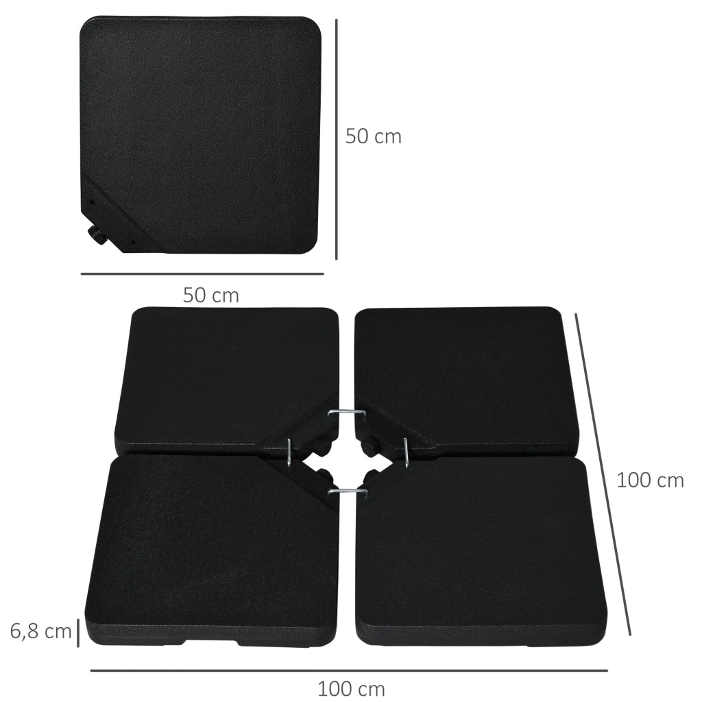 Set 4 Pesi per Base Ombrellone ¨C Minimal ¨C Nero