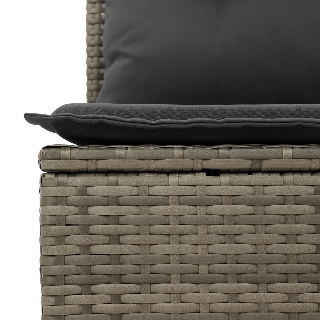 Set Divano da Giardino 9 pz con Cuscini Grigio in Polyrattan 3221839