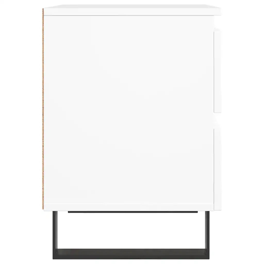 Comodino | Armadio da Notte | Mobiletto da notte Bianco 40x35x50 cm in Legno Multistrato