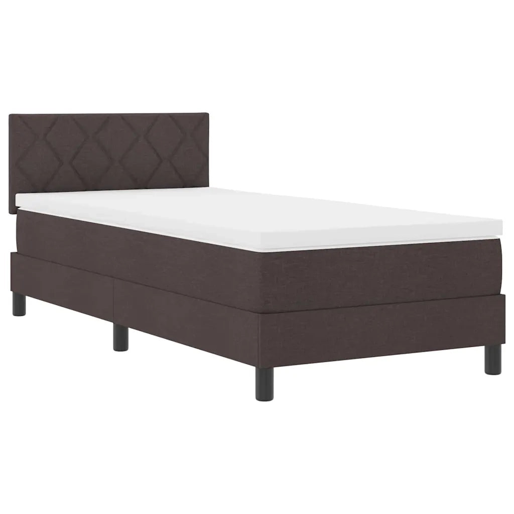 Letto a molle con testiera Marrone Scuro 90 x 190 cm Tessuto 3338730