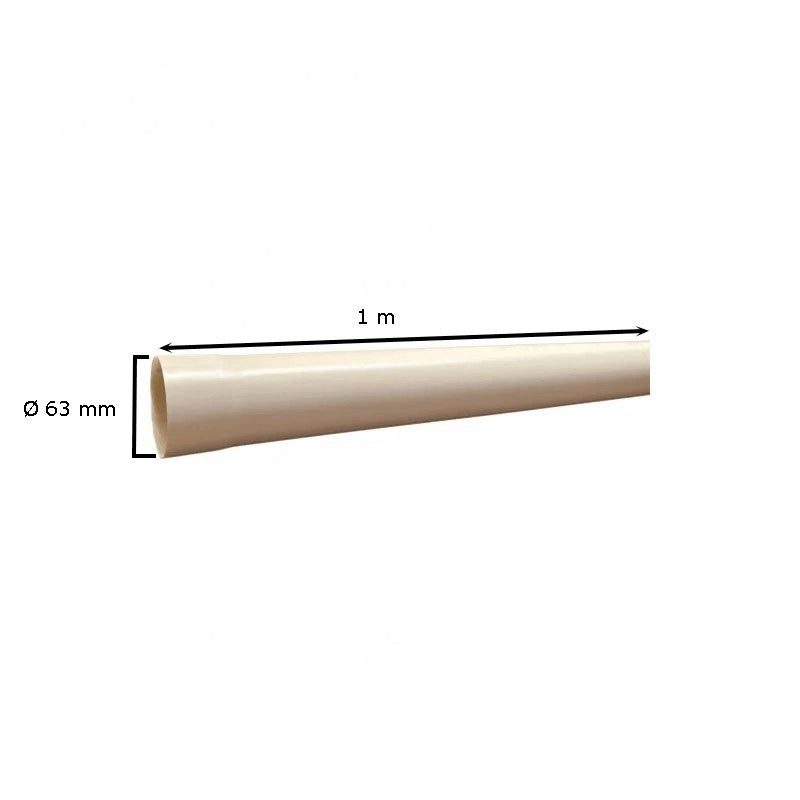Tubo in PVC avorio : Diametro - 63, Metri Lineari - 1 metro