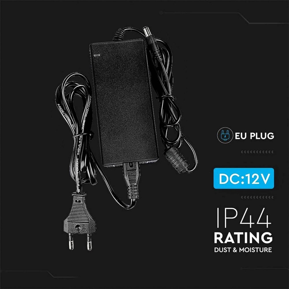 Trade Shop - Alimentatore 12v 78w 6,5a Con Jack 2.1 Ip44 Plug&play Spina A 2 Poli Input 220v -
