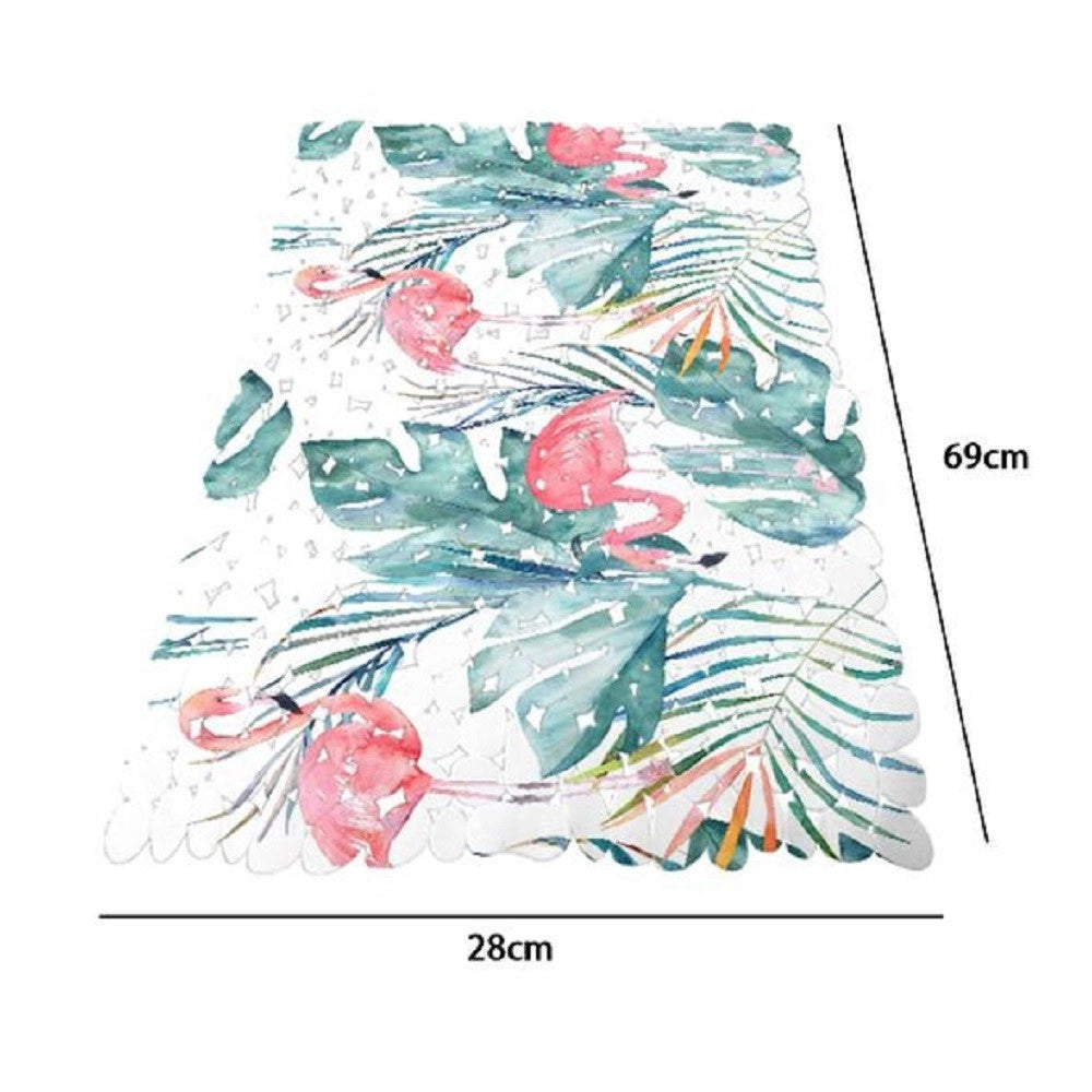 Trade Shop - Tappeto Tappetino Per Vasca Bagno Doccia 28x69cm Antiscivolo Fenicotteri 69962 -