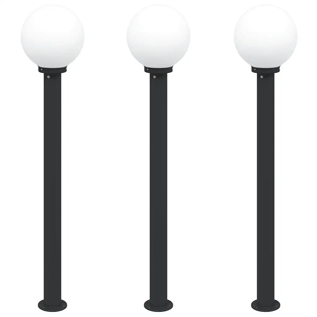 Lampioni a palo 3 pz 120 cm Nero IP44 4006114