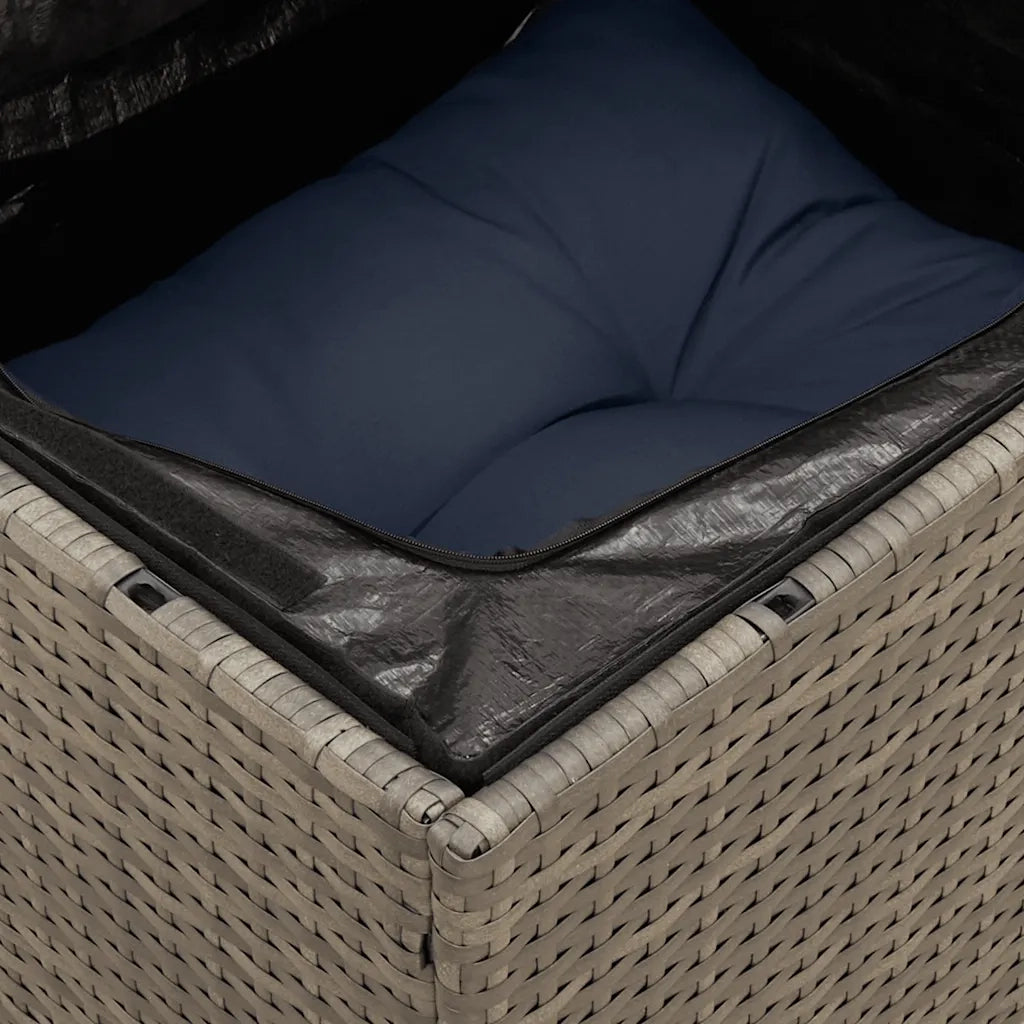 Set Divani da Giardino 7 pz con Cuscini Grigio in Polyrattan