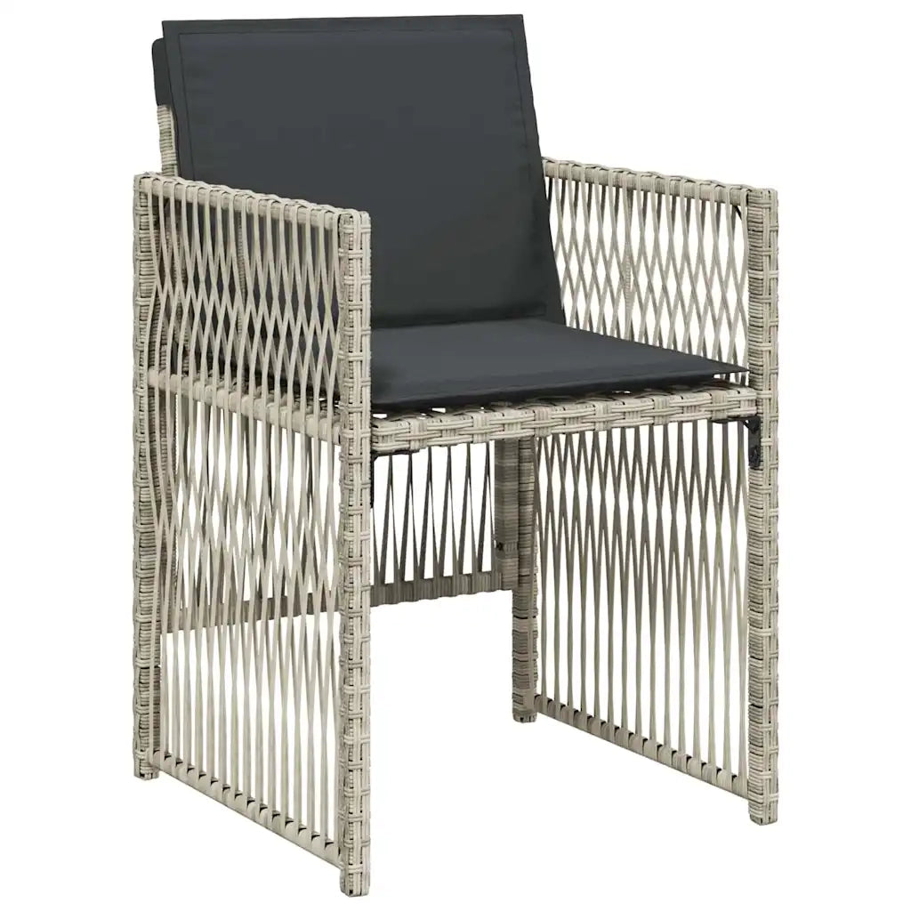 Set da Pranzo per Giardino 5 pcs Grigio chiaro