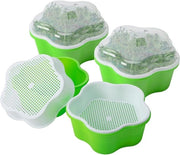 Kit di semina con coperchio - Contenitori per coltivazione idroponica - 4 pezzi - 16 cm