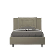 BS COM Letto una piazza e mezza senza rete imbottito 120x190 similpelle cappuccino