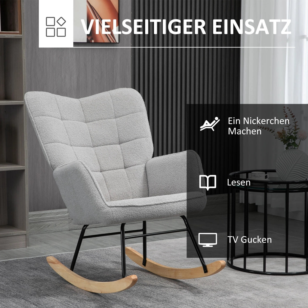 Poltrona Dondolo ¨C Zephmum ¨C Grigio Chiaro