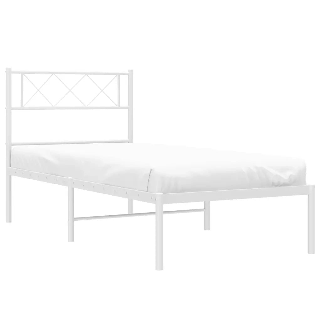 Giroletto con Testiera Metallo Bianco 80x200 cm 372317