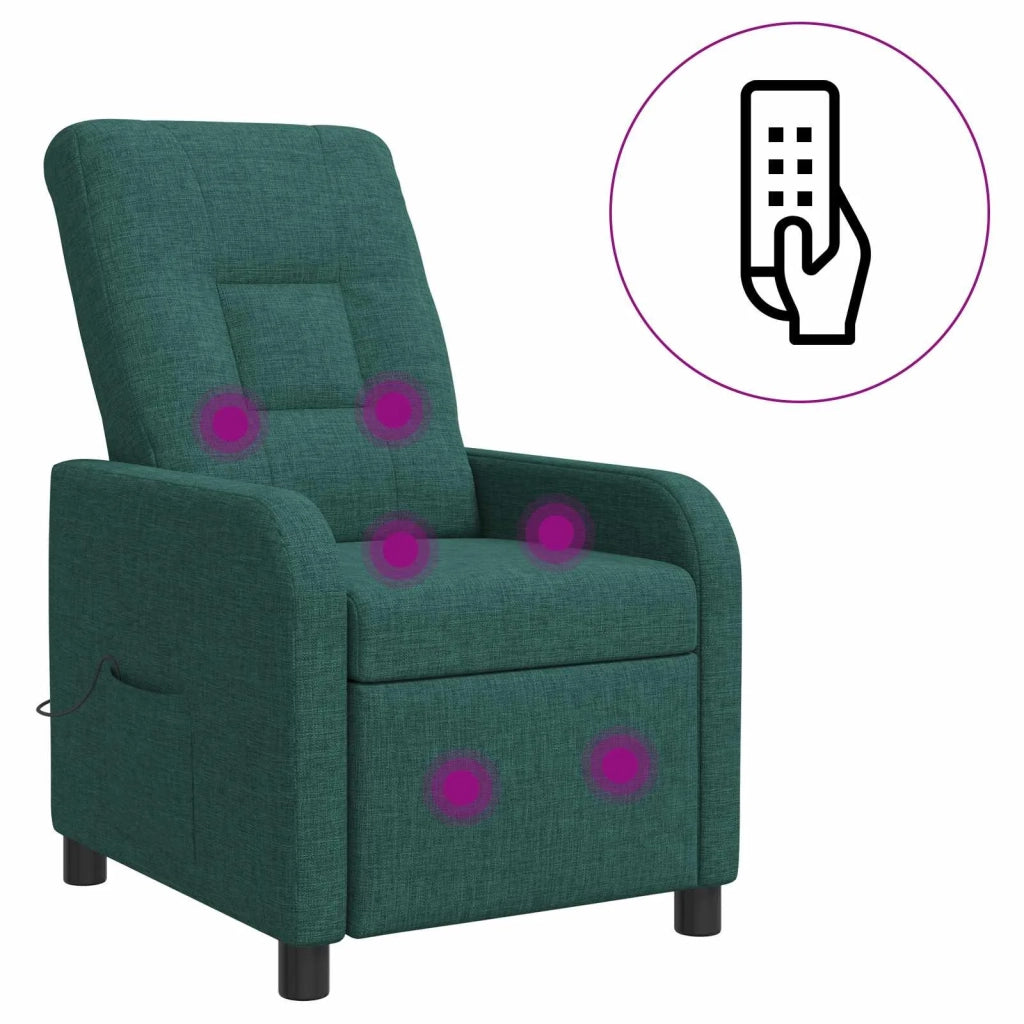 Poltrona Massaggiante Verde Scuro Tessuto 42035038