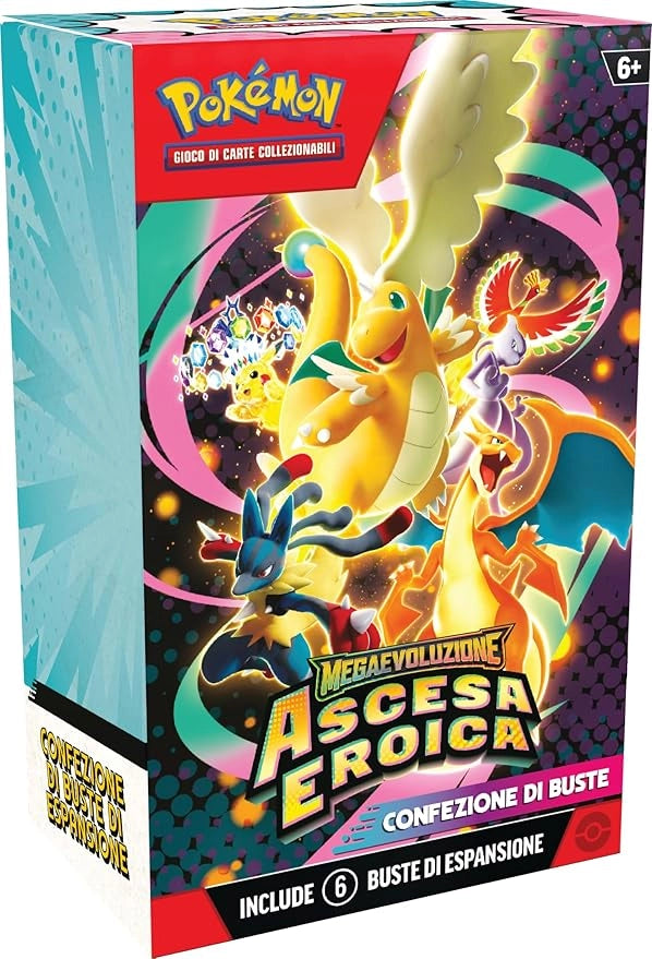 Pokemon: confezione di buste dell`espansione Megaevoluzione - Ascesa Eroica del GCC Pokemon (sei buste di espansione), E