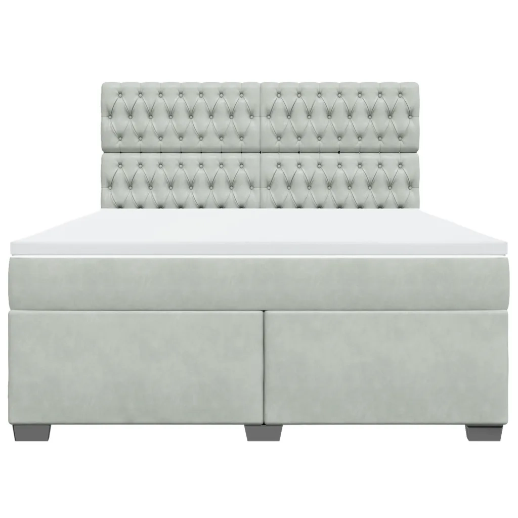 Giroletto a Molle con Materasso Grigio Chiaro 180x200cm Velluto 3290984