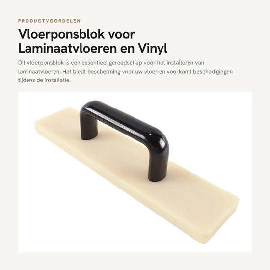 Blocco di protezione per pavimenti 300 mm - Strumento per pavimenti in laminato - Strumento per pavimenti in vinile - Blocco di martellata - Protezione - Nylon leggero - Strumento per pavimenti