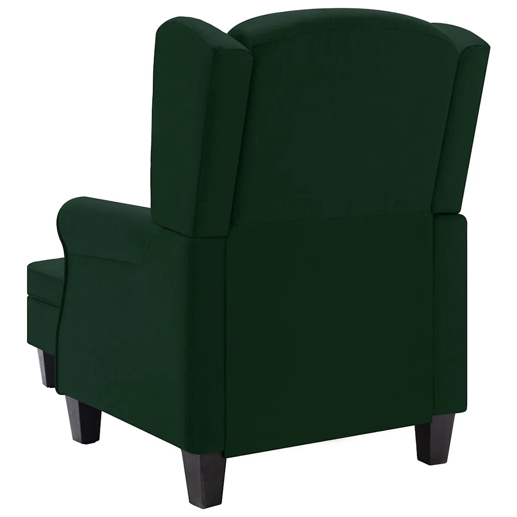 Divano Sedia-Poltrona con Poggiapiedi Verde Scuro in Tessuto 371595