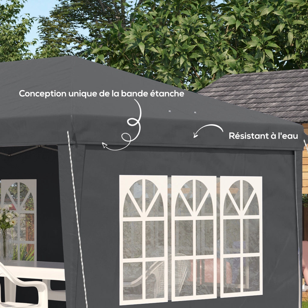 Gazebo pieghevole ¨C Minimal ¨C 3x6 m grigio