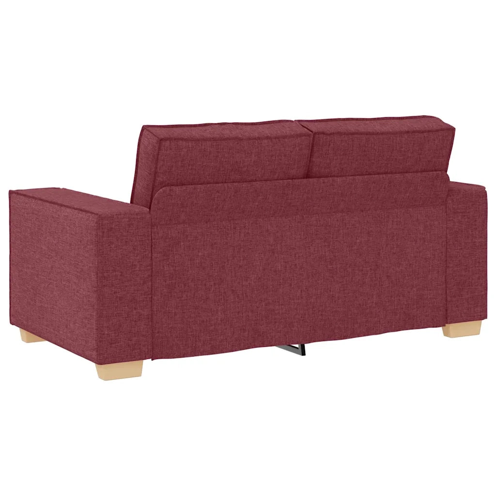 Divano 3 pcs Rosso Vino 220 x 80 x 84 cm Tessuto misto lino 3324612